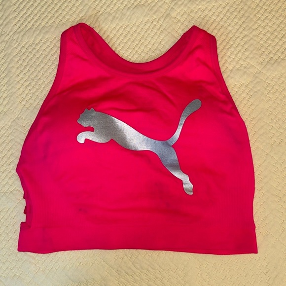 Puma Workout Sport Bra Pink Silver Size Large T10 - Picture 3 of 10